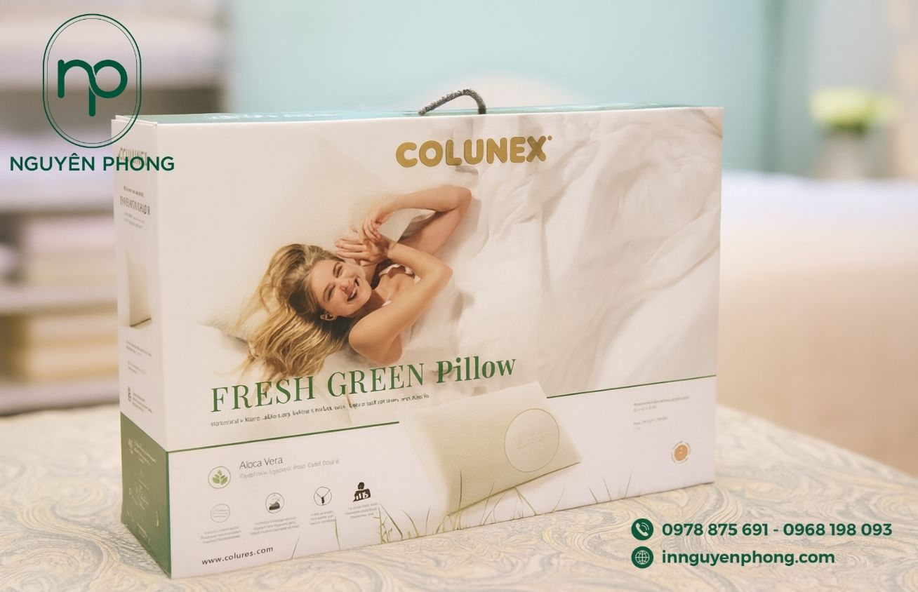 Mẫu hộp giấy đựng gối cao cấp